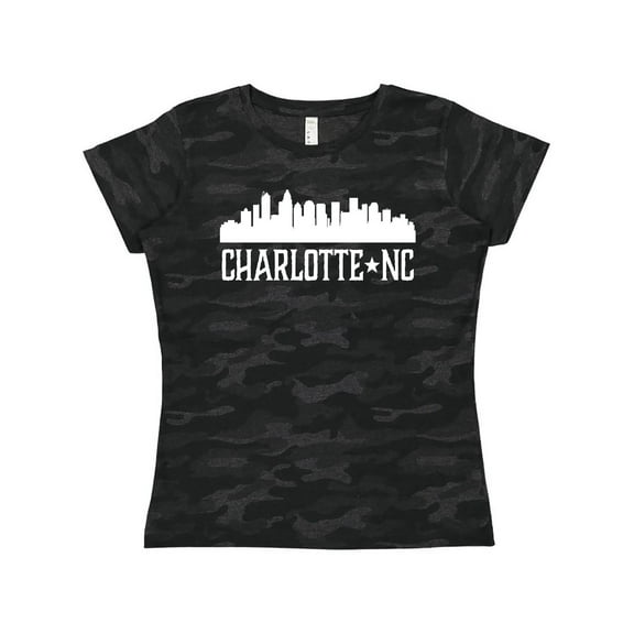 Inktastic Charlotte North Carolina Skyline NC City Women's T-Shirt