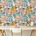 thumbnail image 4 of VEELIKE Portraits Geometric Wallpaper Peel and Stick Abstract Wallpaper Art Wall Mural 17.7''x118'' Modern Geometric Peel and Stick Wallpaper Removable Geometric Contact Paper for Bedroom Accent Wall, 4 of 8