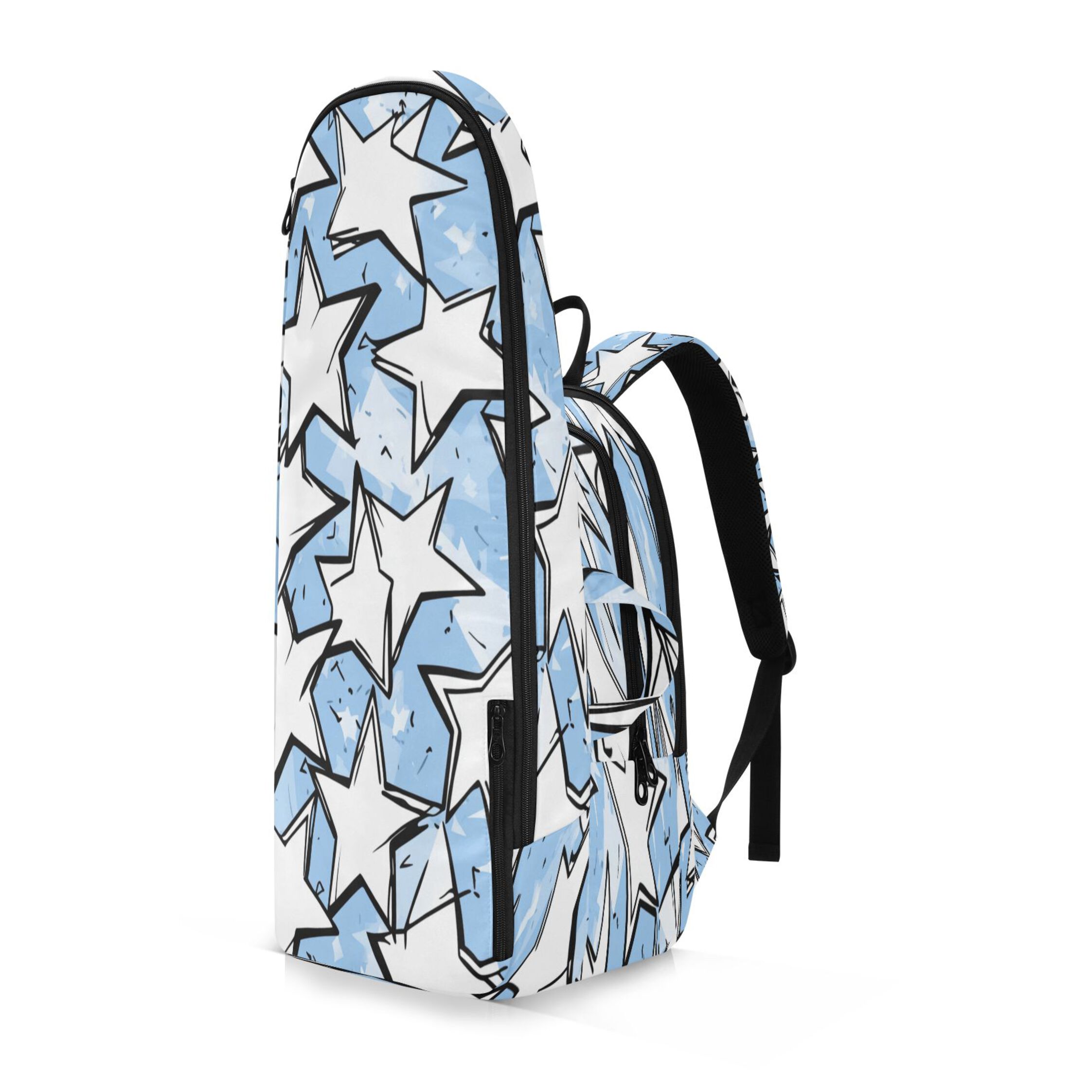 2 Racquet Holder Tennis Backpack Tennis Racket Covers Gym Bags White Stars Pattern