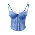 thumbnail image 2 of Kelon Gaines en Solde Pyjamas pour Dames Hauts Corset en Dentelle pour Femmes Bustier en Dentelle Haut Corset avec Bretelles Corset pour Femmes Haut Court de Sortie, 2 of 8