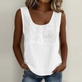 thumbnail image 2 of Elegant Embroidered Linen Tank Tops for Women Loose U Neck Sleeveless Summer Business Casual Shirts Dressy Blouses, 2 of 6