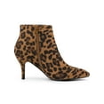 thumbnail image 3 of BLISSFUL STEP Women's Pointed Toe Zipper Stiletto Heels Ankle Boots Leopard 7, 3 of 8