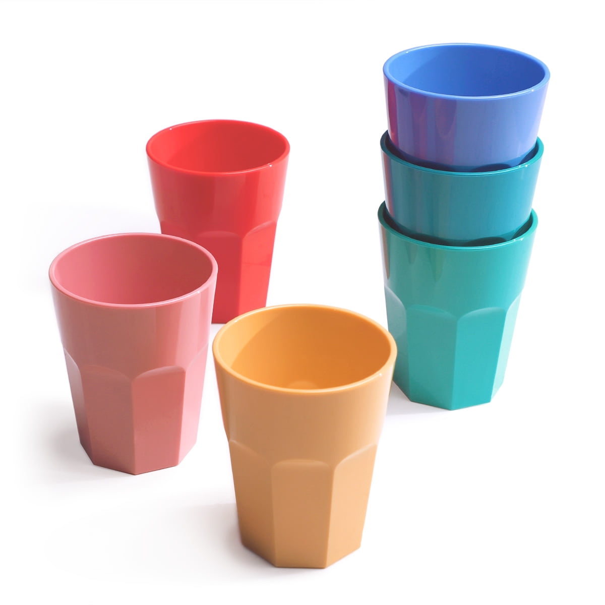 Cupture The Small Cup - Plastic Tumblers, 12 oz, 6-Pack (Assorted Colors) 
