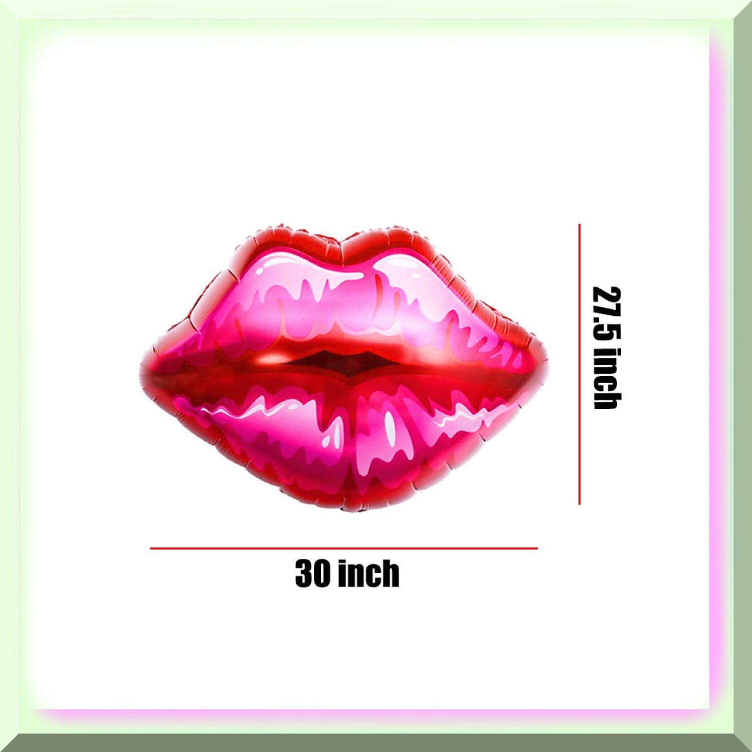 Kissable Lips Balloons - Romantic Red Lipstick Shaped Mylar Balloons for Birthday, Bridal Shower, Wedding, Engagement - Set of 4 Party Decorations