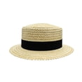 thumbnail image 3 of Nicky Bigs Novelties Adult Straw Panama Boater Skimmer Hat Gatsby Roaring Barbershop Quartet Hats Costume Accessory, 3 of 4