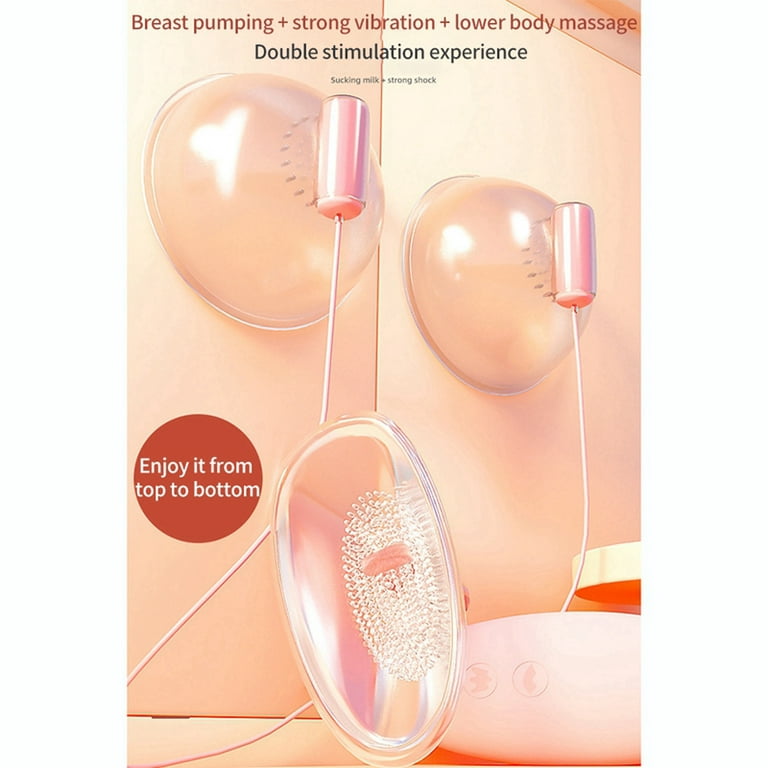 Suckers Cups Nipple Toys Vibrating Boobs Breast Massager Nipple Stimulation  Adult Toys B