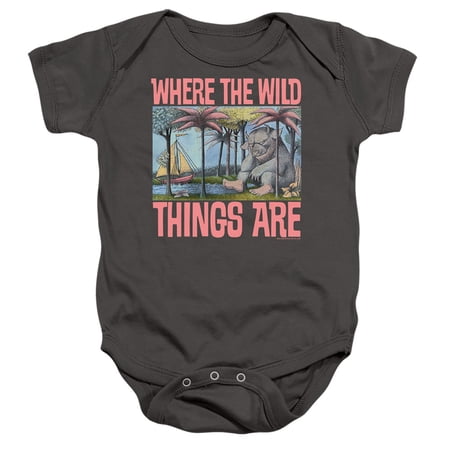 Where The Wild Things Are Cover Unisex Infant Snap Suit for Baby (12 Months) Charcoal