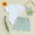 thumbnail image 3 of Bagilaanoe 2pcs Newborn Baby Girl Shorts Set Short Sleeve Letter Print Romper Tops + Shorts 3M 6M 12M 18M Infant Casual Summer Clothes, 3 of 7