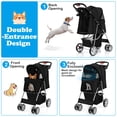thumbnail image 6 of Pefilos 40" Pet Stroller 4 Wheels Dog Cat Stroller for Small Medium Dog Cats Carrier Jogger Travel Foldable Puppy Stroller with Storage Basket and Adjustable Canopy, Black, 6 of 9