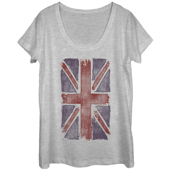 Women's Lost Gods Union Jack Art  Scoop Neck Athletic Heather 2X Large