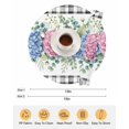 thumbnail image 6 of 13 Inch Round Placemats Set of 4, Blue Pink Hydrangea Non Slip Heat Insulation PP Table Mats, Eucalyptus Leaves Summer Botanical Plaid Washable Place Mats for Kitchen Dining Party Table Decor, 6 of 7