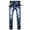 Light Blue, variant on YLSDY Men's Washed Blue Denim Pants Slim Fit Straight Tube Jeans Hip Hop Skinny Stretch Pants Y2K High Waist Zip Trousers Blue S