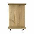 thumbnail image 3 of Atlin Designs Wood Mobile Tray Table with 2 Lateral Shelves in Light Oak, 3 of 6