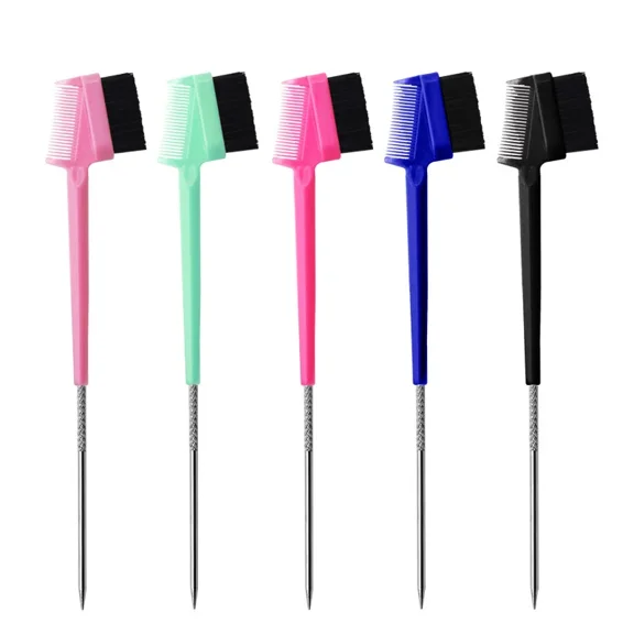 black  Brush Comb Vendor Double Sided 3 In 1 Edge Control Brush for Baby Hair Salon Hair Comb Brushes Beauty Tools