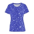 thumbnail image 4 of Womens Sequin Tops Plus Size Short Sleeve Shimmer Glitter Tops Sparkly Shirt Concert Disco Party Tee, 4 of 4