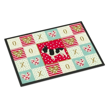 Carolines Treasures CK5929JMAT French Bulldog Love Door Mat Indoor Rug or Outdoor Welcome Mat 24x36 Doormat 36"L x 24"W