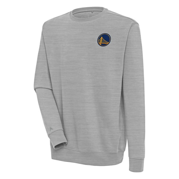 Men's Antigua Heather Gray Golden State Warriors Victory Pullover Sweatshirt