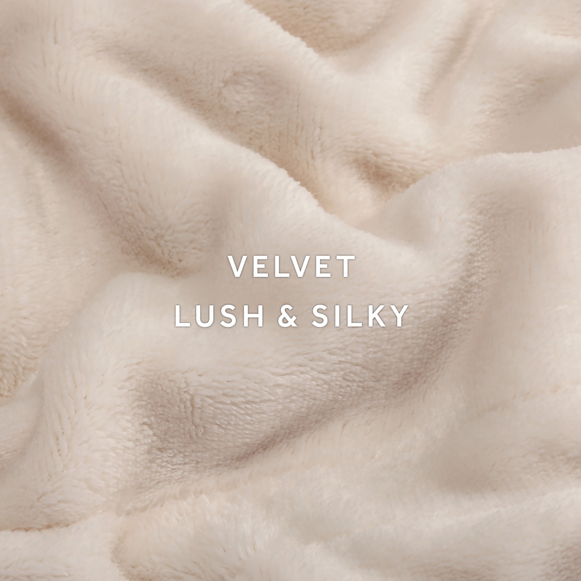 Sunbeam Cream Nordic Velvet Electric Heated Blanket Twin Size, 84" x 62", 12 Heat Settings, Fast Heating, Heating Blankets with Controller, Auto-Shut Off, Machine Washable, Warm, Cozy and Comfortable