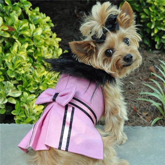Wool Fur-Trimmed Dog Harness Coat by Doggie Design