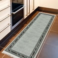 thumbnail image 4 of Ottomanson Machine Washable Cotton 2x5 Flatweave Runner Rug for Bedroom, 20" x 59", Light Gray/Multicolor Border, 4 of 10