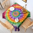 thumbnail image 2 of Colorful Rainbow Tie Dye Spiral Pattern Square Tablecloth,Waterproof Square Table Cover,Wipeable Spillproof Washable Table Cover for Home Kitchen Party Decor 42"X42"(107x107cm), 2 of 6