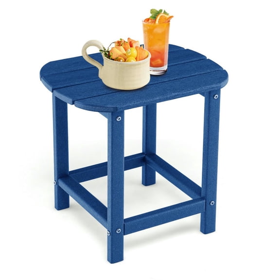 Barara King Patio Side Tables,18 Inch Weather Resistant Side Table for Garden Yard Patio-Navy