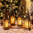 thumbnail image 4 of 9" Christmas Lantern Retro House Gifts, Christmas , Battery Powered Glittering Lantern LED Decorative Night Lights for Bedroom Christmas Decoration for Graduation Home Xmas Bedside Table Lamp, 4 of 4