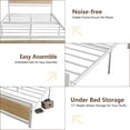 thumbnail image 4 of Queen Bed Frame, Wood Queen Bed Frame for Kids Adults, Platform Bed Frame with Headboard and Footboard, Queen Size Bed Frame Bedroom Furniture with Wood Slat Support, No Box Spring Needed, Q17265, 4 of 11
