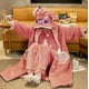 thumbnail image 5 of Pijama con capucha de Disney Stitch Angel Y2k para parejas, conjunto de ropa de casa de vellón coral kawaii para mujer, traje de dormir cálido de felpa para invierno, 5 of 5