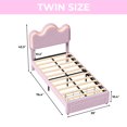 thumbnail image 2 of Twin Bed Frame with Adjustable Upholstered Headboard, Girls Platform Bed Frame with Storage Drawers Princess Bed Frame for Girls, Pink  ﻿, 2 of 8