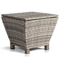 thumbnail image 3 of IVV 13 Gallon Small Deck Storage Box with Lid, Outdoor Storage Container for Hose Cushion Towel, Patio Rattan Wicker Side Table with Storage - Gray, 3 of 10