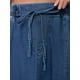 thumbnail image 5 of Falda de mezclilla midi A-line para mujer INSPIRE CHIC con cintura elástica y bolsillos L azul, 5 of 6