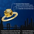 thumbnail image 2 of Gem Stone King 14K Yellow Gold Yellow Citrine and Lab Grown Diamond Engagement Ring for Women | 2.96 Cttw | Round 9MM | Gemstone November Birthstone | Size 6, 2 of 6