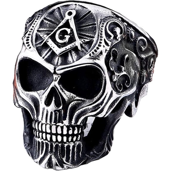 YAZI Home Genuine Stainless Steel Ring Jewelry for Men Fashion Punk Biker Skull Rings