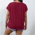 thumbnail image 5 of Horkkom Short Sleeve Shirts for Women Plus Size Crew Neck Solid Color Tunic Tops Summer Casual Loose Tunic Tops XXXL, 5 of 9