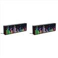 thumbnail image 1 of 2X LED Music Spectrum Rhythm Lights Voice Sensor 1624 RGB Atmosphere Level Indicator with Clock Display(Wire Control),2 x LED music Spectrum,Black, 1 of 8