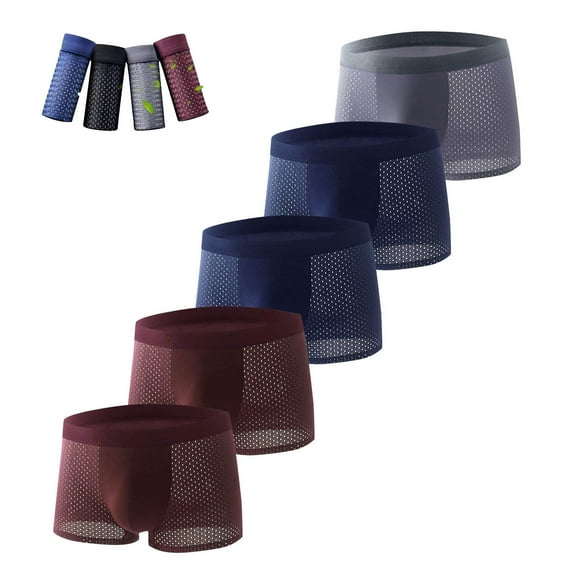 lmcalzta 5 Pack Mens Boxer Briefs Breathable Underwear Soft Moisture-Wicking Lightweight Boxer Briefs for Everyday Wear(L-4XL)