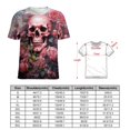 thumbnail image 2 of Skull T-Shirt O Neck Retro Print Big Size T-Shirts Short Sleeve Tees Womens Pretty Design, 2 of 5