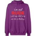 thumbnail image 2 of OXI Hoodie Sweatshirt - What Every One Else is Thinking, Basic Casual Hoodie for Men's and Women Fleece Hoodie Long Sleeve - Purple 3X-Large, 2 of 3