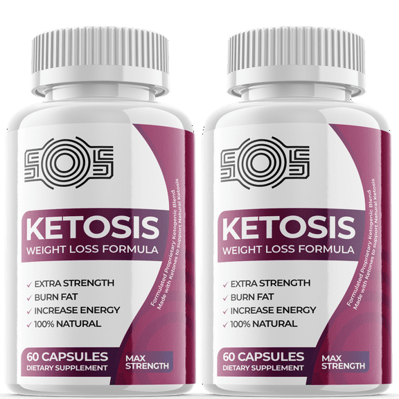 (2 Pack) SOS Ketosis - Keto Weight Loss Formula - Energy & Focus Boosting Dietary Supplements for Weight Management & Metabolism - Advanced Fat Burn Raspberry Ketones Pills - 120 Capsules