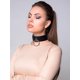 thumbnail image 3 of Collar de cuero para mujer Collar Cuello redondo Anillo Arnés Negro, 1pc JAMW Sencillez, 3 of 5