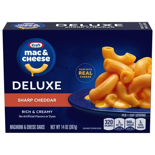 Kraft Deluxe Sharp Cheddar Macaroni & Cheese Dinner (14 Oz Box) - Pack of 2