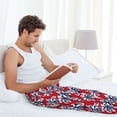 thumbnail image 4 of Yiaed Palm Tree Pattern on Red Print Men's Lounge Pants, Loose PJ Bottoms, Long Pajama Pants for Men-Small, 4 of 5