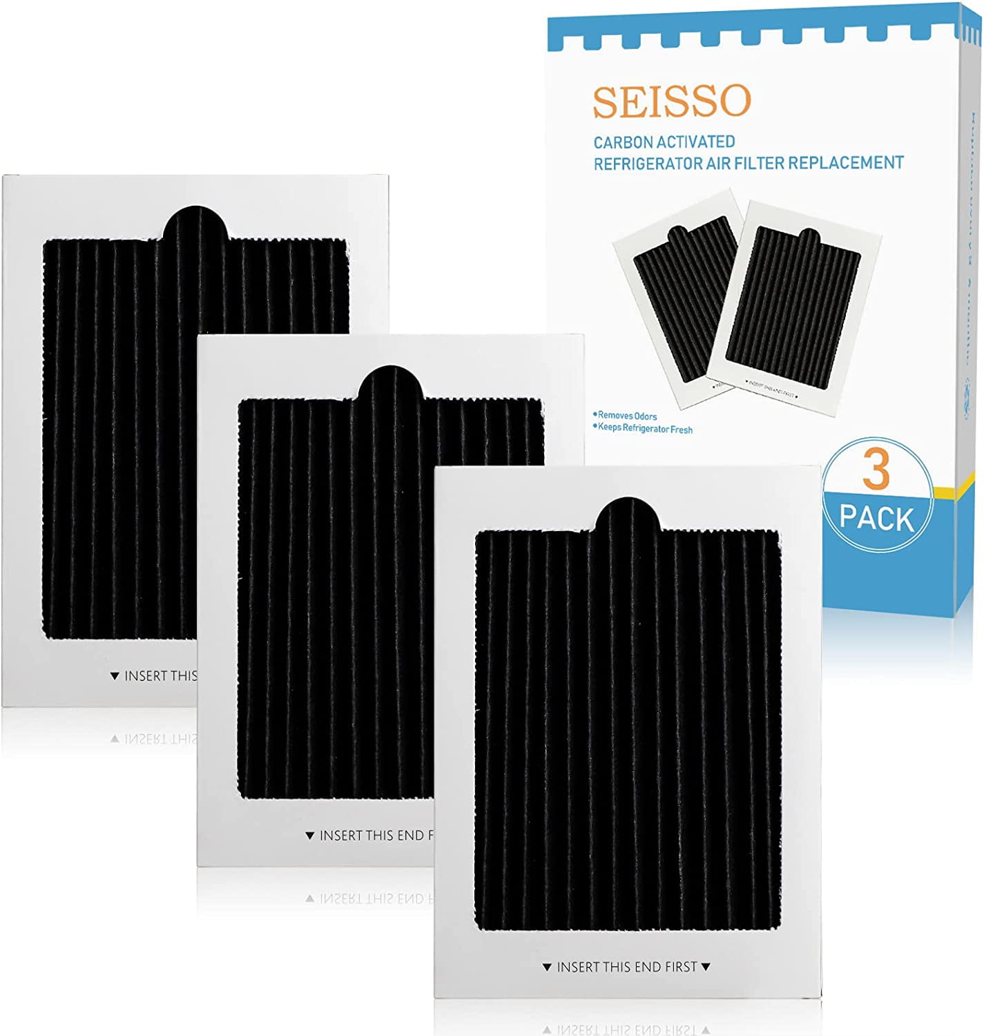 SEISSO Refrigerator Air Filter Replacement 6 Pack - Carbon Activated Filter Compatible with Frigidaire & Electrolux Pure Air Ultra Reduce Odors for