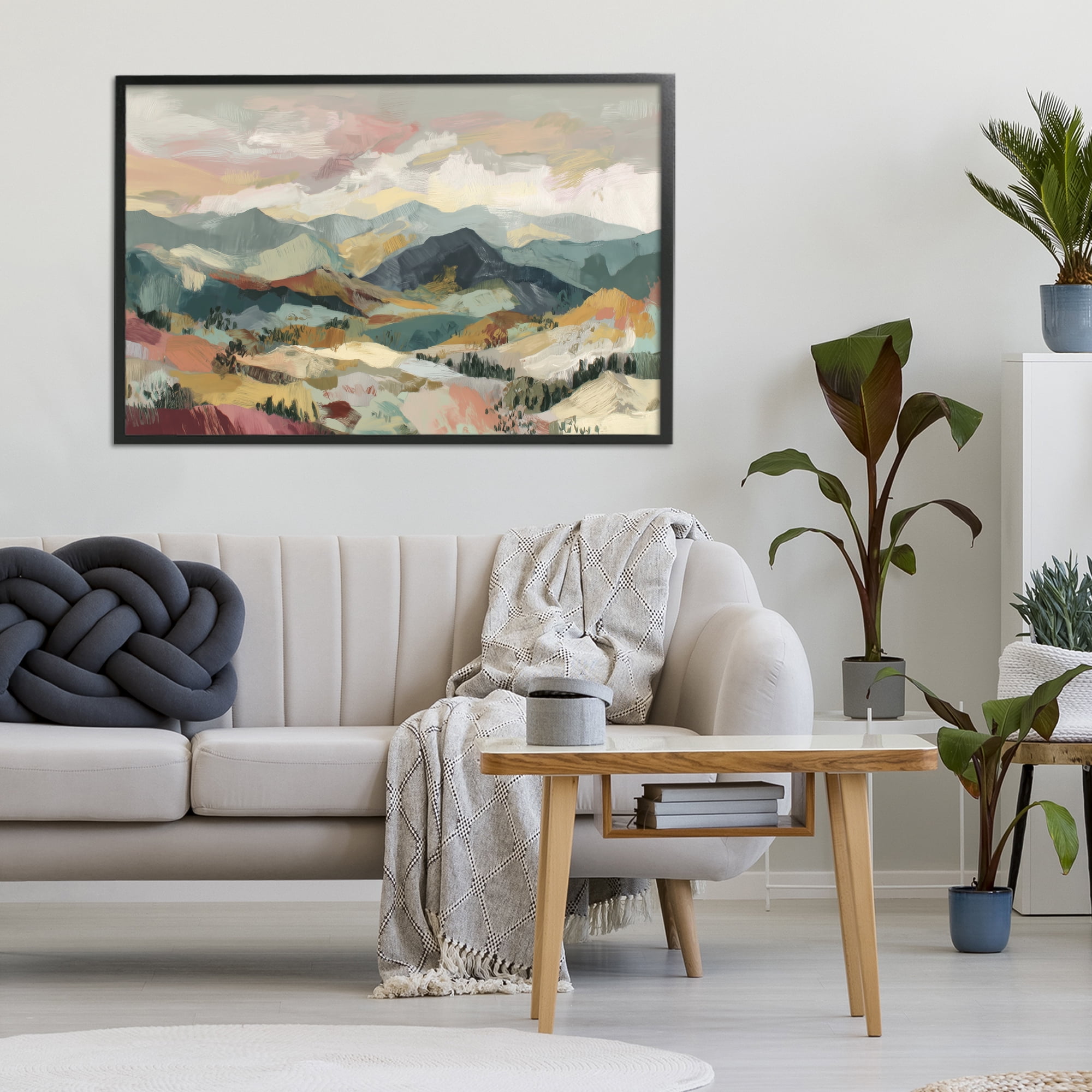 Stupell Industries Mountain Valley Vista Black Framed Giclee Art, design by Chromatic Storm Studio