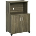 thumbnail image 1 of HOMCOM Chariot Micro-Ondes sur Roulettes Chariot Utilitaire Rangement Buffet, Gris, 1 of 10