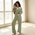 thumbnail image 5 of Stralyhd 2 Piece Lounge Set for Women 2026 Summer Loose Sets Loose Casual Polo Shirts Pants Outfits Striped Vacation Matching Set Green XL, 5 of 6