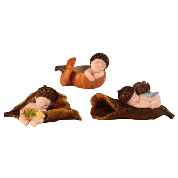 FC Design 3-PC Lovely Acorn Fairy Baby Sleeping 3"W Figurine Statue Sculpture Ornament Decoration Home/Room Decor and Unique Gift Ideas for Housewarming, Holidays and Birthdays