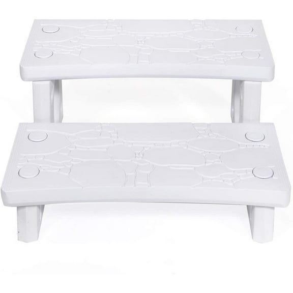 Bilot Multi Purpose 2-Step Spa Hot Tub Pool RV Campers Deck Steps Side Step, White