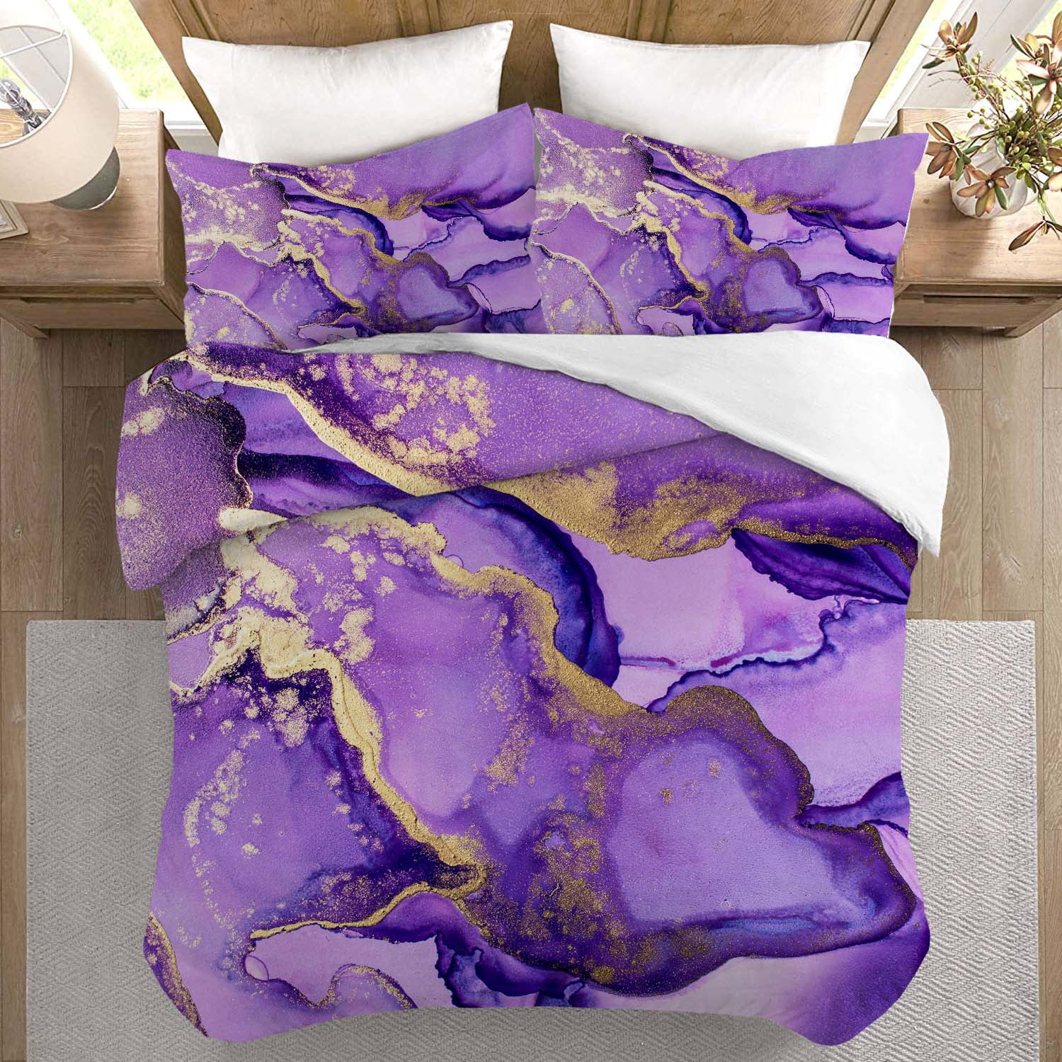 Purple Marble Luxury Bedding Set 